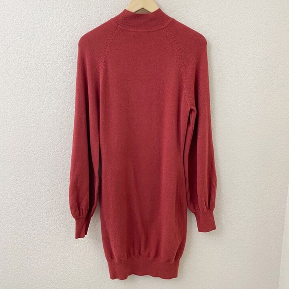 Exlura Sweater Dress Size Large Rust Red Long Sleeve New With Tags - Picture 4 of 5